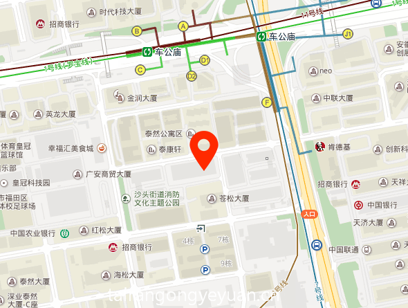 泰然工贸园位置地图